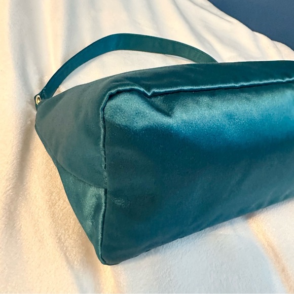 PRADA Satin Mini Hobo Bag Purse in Aqua Teal RARE with COA Authentic - Picture 6 of 16